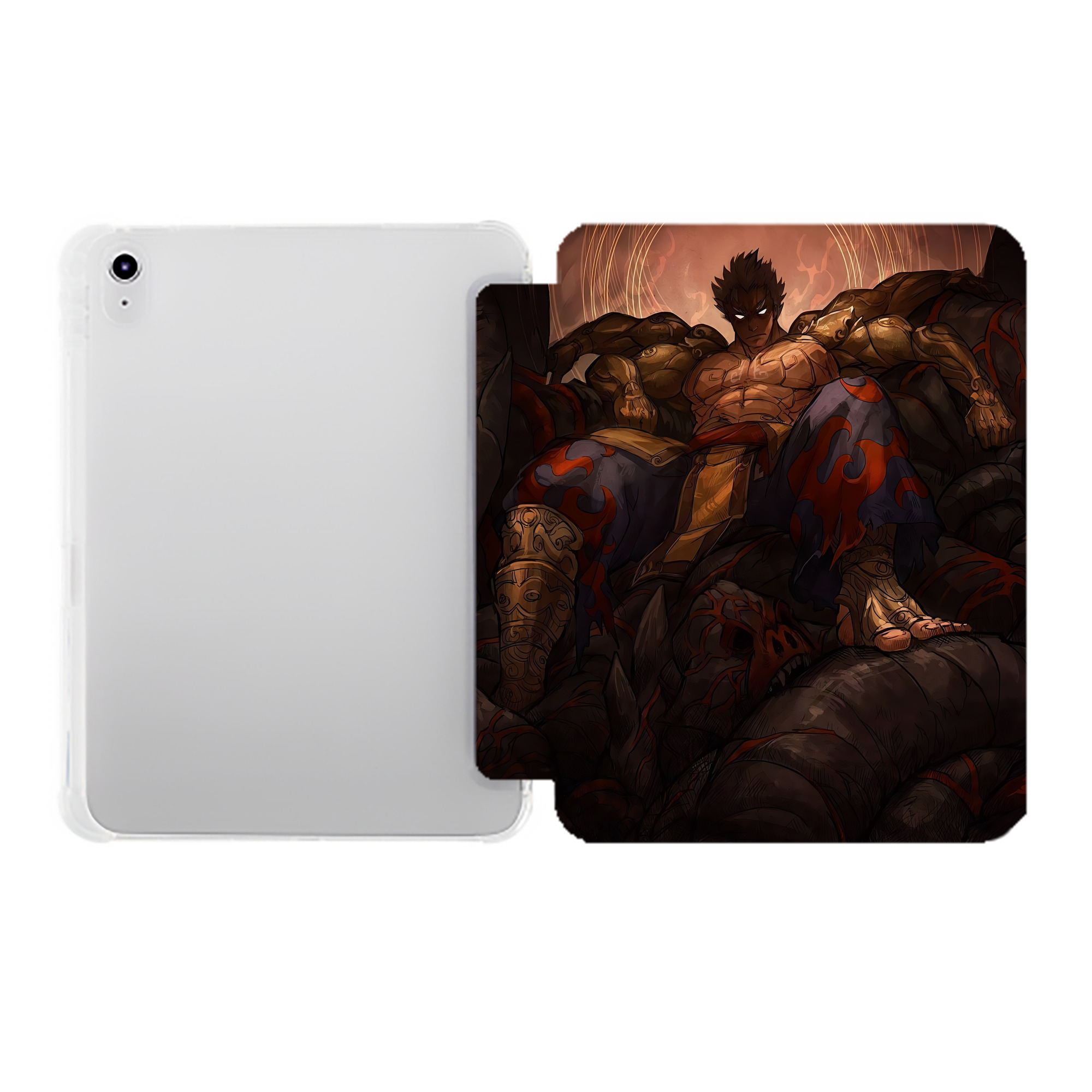 （画像用） 北斗の拳 Fist of the North Star IPad ケース ペン収納付き 三つ折りスタンド PUレザー×シリコン 対応機種9.5/10.5/10.9インチ